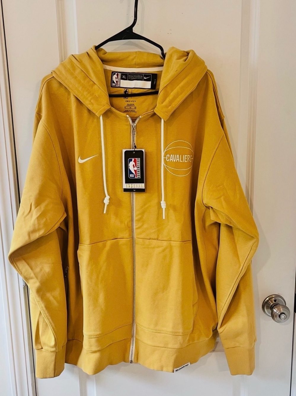 NBA Cavaliers Men's Mustard Yellow Full-Zip Hoodie Jacket